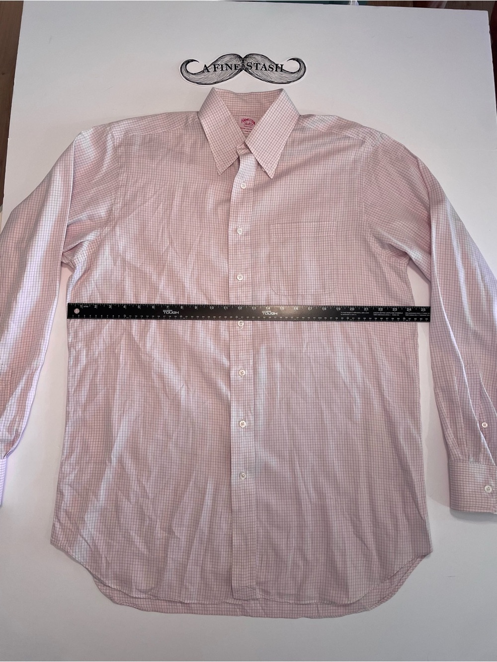 Hamilton Shirt Co Men's XL Pink Dress Shirt Long Sleeve Luxury Bespoke USA Made